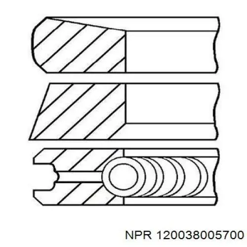 Pierścienie tłokowe na 1 cylinder, STD. Renault Koleos (HY0)