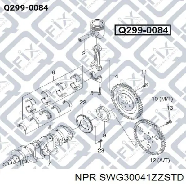 SWG30041ZZSTD NE/NPR Zestaw pierścieni tłokowych do silnika, STD