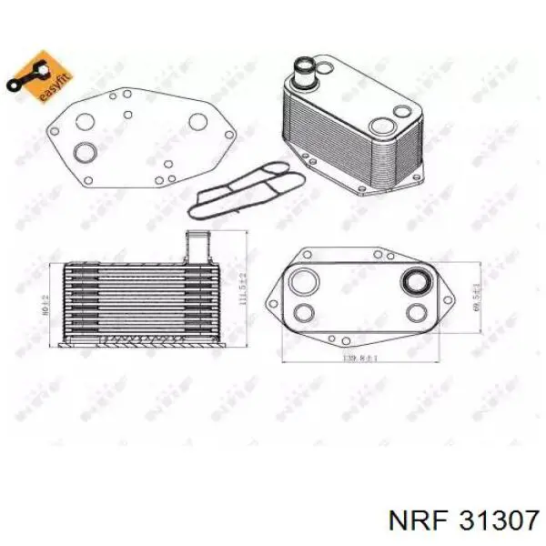 31307 NRF chłodnica oleju