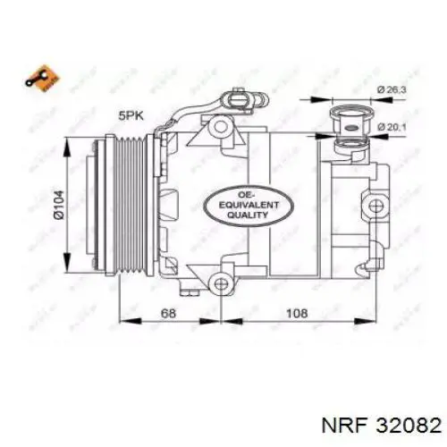 Sprężarka klimatyzacji NRF 32082 cena, od 183,74 USD