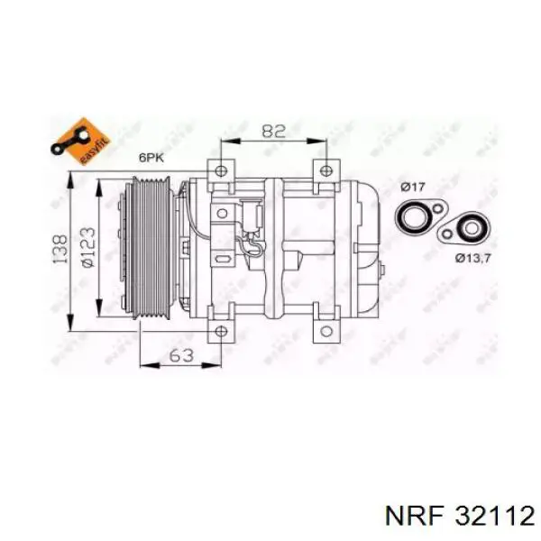 Sprężarka klimatyzacji NRF 32112 cena, od 51,40 USD