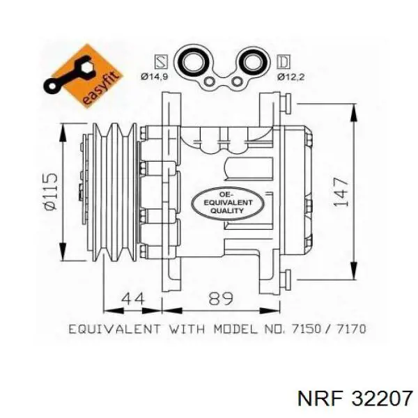 Do koszyka SD7B107170 Sanden Sprężarka klimatyzacji