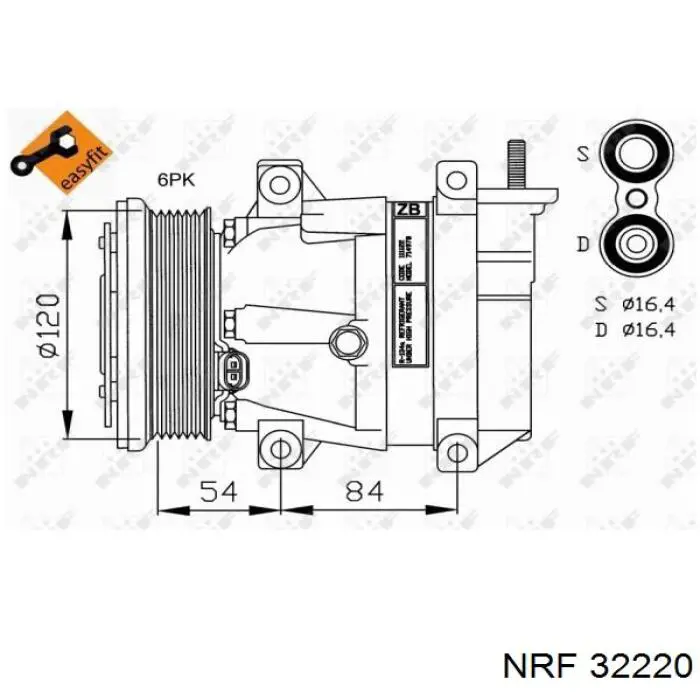 Do koszyka 32220 NRF Sprężarka klimatyzacji