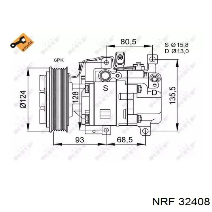Sprężarka klimatyzacji NRF 32408 cena, od 201,95 USD