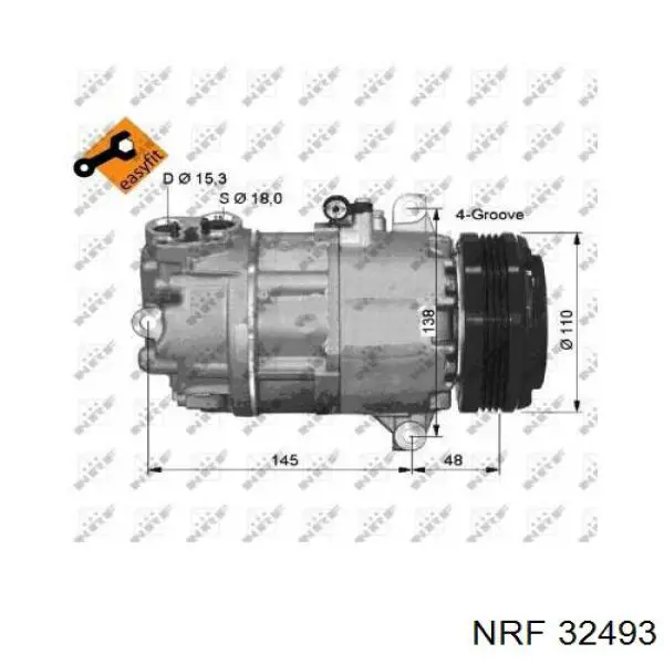 Sprężarka klimatyzacji NRF 32493 cena, od 76,15 USD