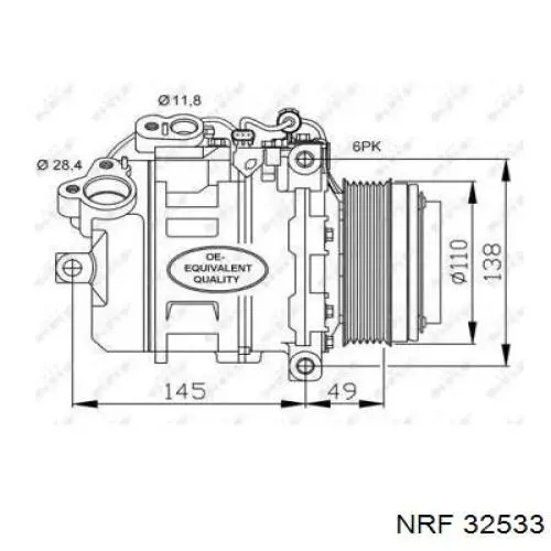 Sprężarka klimatyzacji NRF 32533 cena, od 386,53 USD