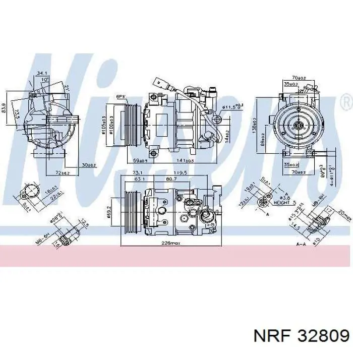 Sprężarka klimatyzacji 32809 NRF