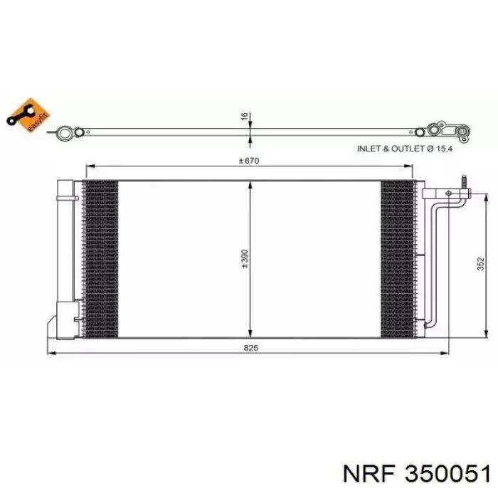 Chłodnica klimatyzacji NRF 350051 cena, od 105,08 USD