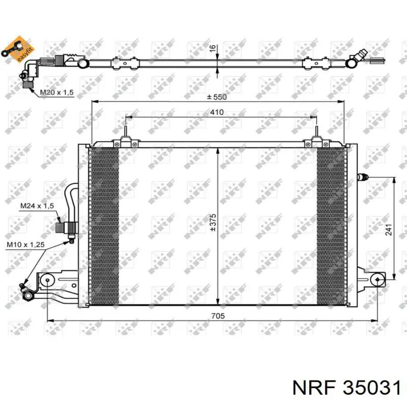 Chłodnica klimatyzacji NRF 35031 cena, od 115,31 USD