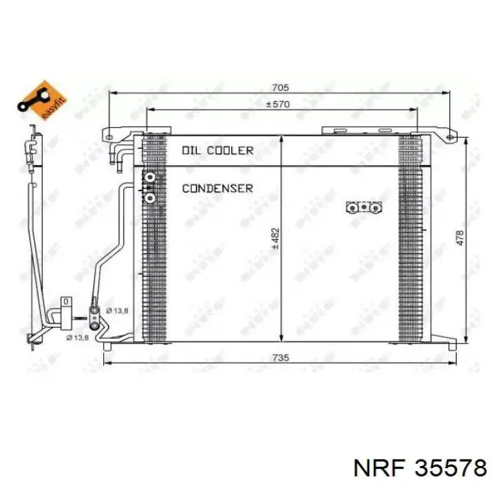 Chłodnica klimatyzacji NRF 35578 cena, od 111,54 USD
