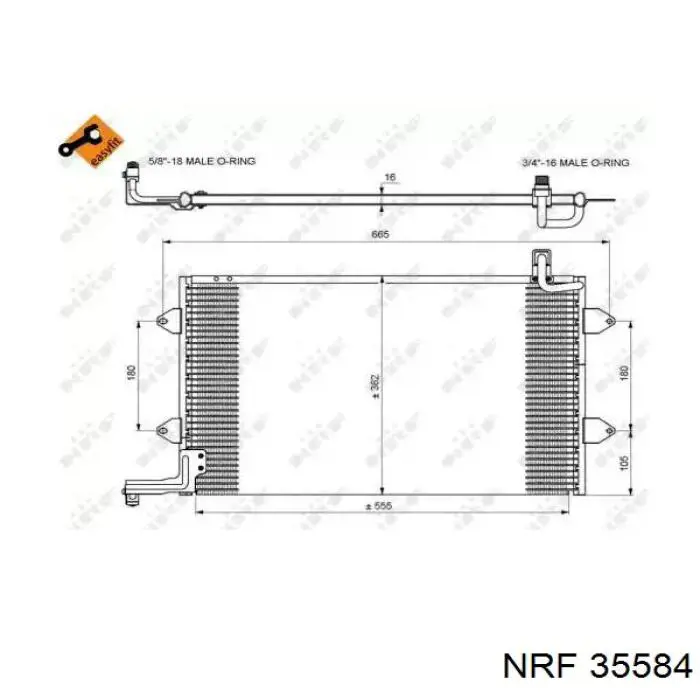 Chłodnica klimatyzacji NRF 35584 cena, od 93,87 USD