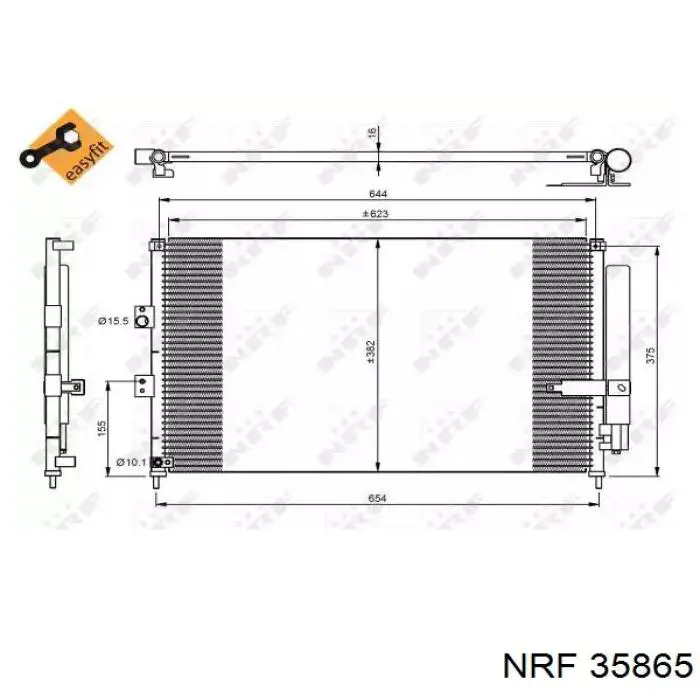 Chłodnica klimatyzacji NRF 35865 cena, od 109,72 USD