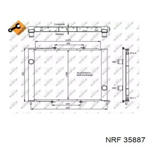 Chłodnica klimatyzacji NRF 35887 cena, od 183,37 USD