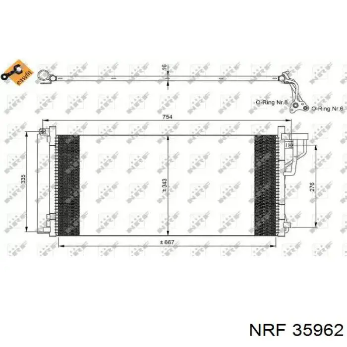 Chłodnica klimatyzacji NRF 35962 cena, od 92,27 USD