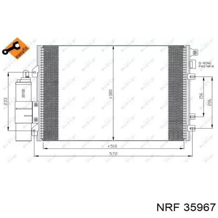 Chłodnica klimatyzacji NRF 35967 cena, od 61,25 USD