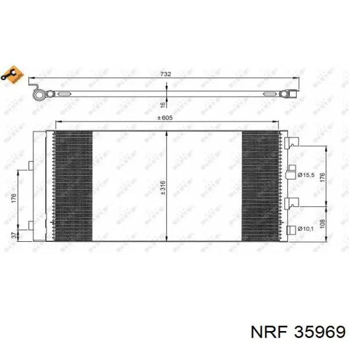 Chłodnica klimatyzacji NRF 35969 cena, od 95,87 USD