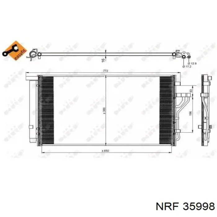 Chłodnica klimatyzacji NRF 35998 cena, od 112,37 USD