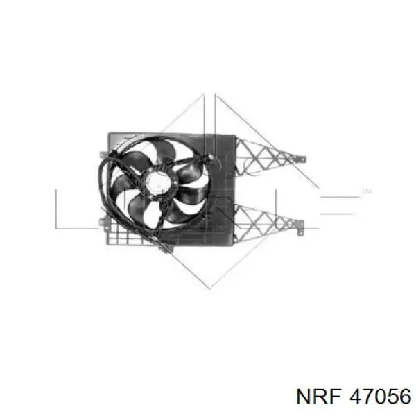 Do koszyka 47056 NRF Dyfuzor chłodnicy, w komplecie z silnikiem i wirnikiem