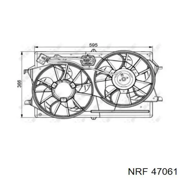 Wentylator elektryczny układu chłodzenia kompletny (silnik+wirnik) NRF 47061 cena, od 54,58 USD