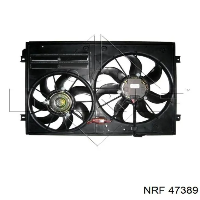Do koszyka 47389 NRF Wentylator elektryczny układu chłodzenia, kompletny (silnik+wirnik) lewy