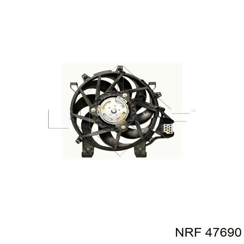 Do koszyka 47690 NRF Wentylator elektryczny układu chłodzenia kompletny (silnik+wirnik)