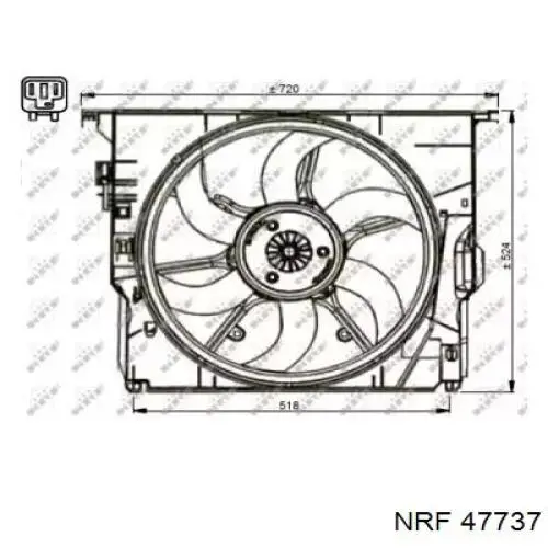 Wentylator elektryczny układu chłodzenia kompletny (silnik+wirnik) BMW 17427804620 cena, od 221,33 USD