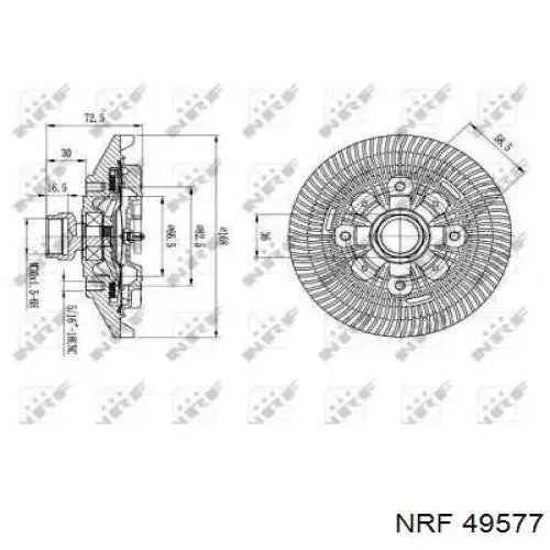 Sprzęgło wiskotyczne wentylatora chłodzenia Chrysler 52079718AD cena, od 62,79 USD