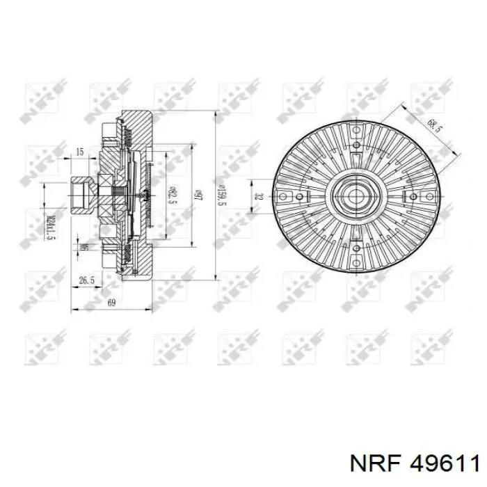 49611 NRF sprzęgło wiskotyczne wentylatora chłodzenia