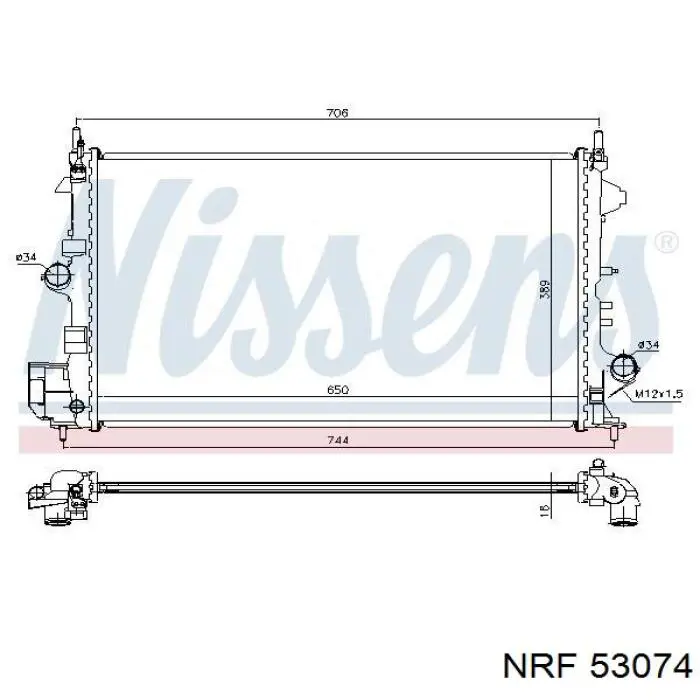 Chłodnica silnika NRF 53074 cena, od 108,70 USD