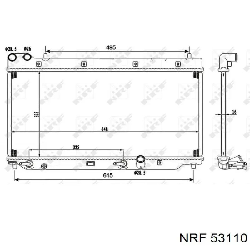Chłodnica silnika NRF 53110 cena, od 96,65 USD