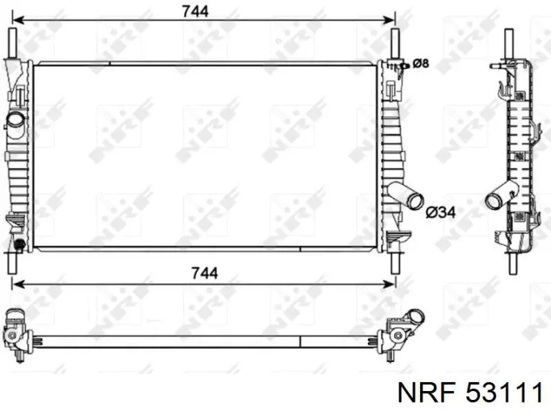 Chłodnica silnika NRF 53111 cena, od 161,74 USD
