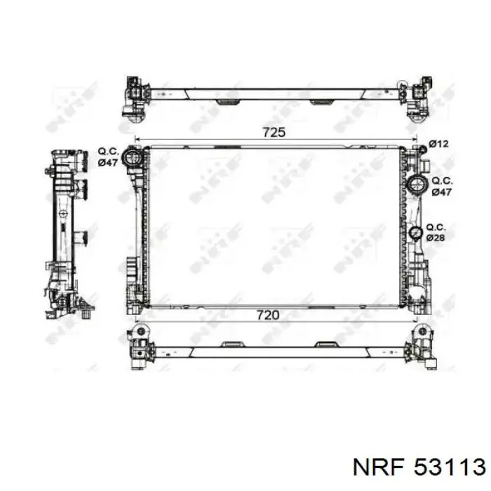 Chłodnica silnika NRF 53113 cena, od 177,23 USD