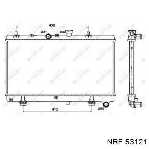 Chłodnica silnika NRF 53121 cena, od 95,34 USD