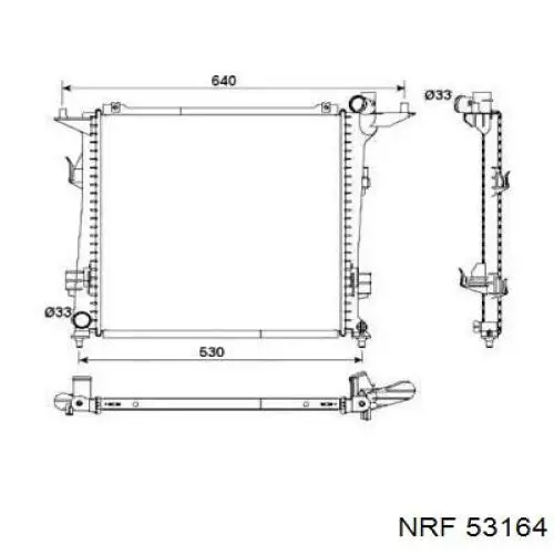 Chłodnica silnika NRF 53164 cena, od 132,58 USD