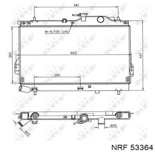 Chłodnica silnika NRF 53364 cena, od 93,64 USD