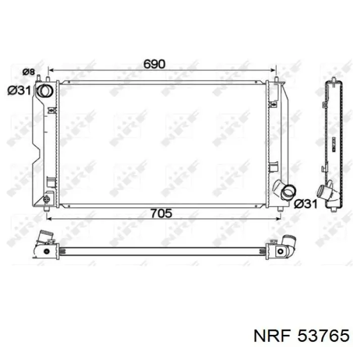 Chłodnica silnika NRF 53765 cena, od 107,26 USD