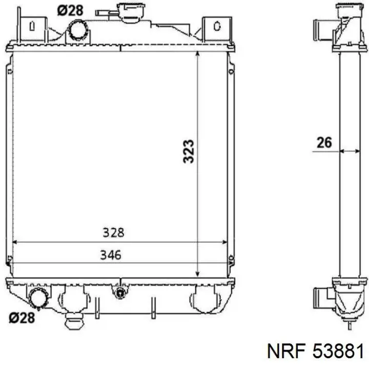 Chłodnica silnika NRF 53881 cena, od 75,25 USD