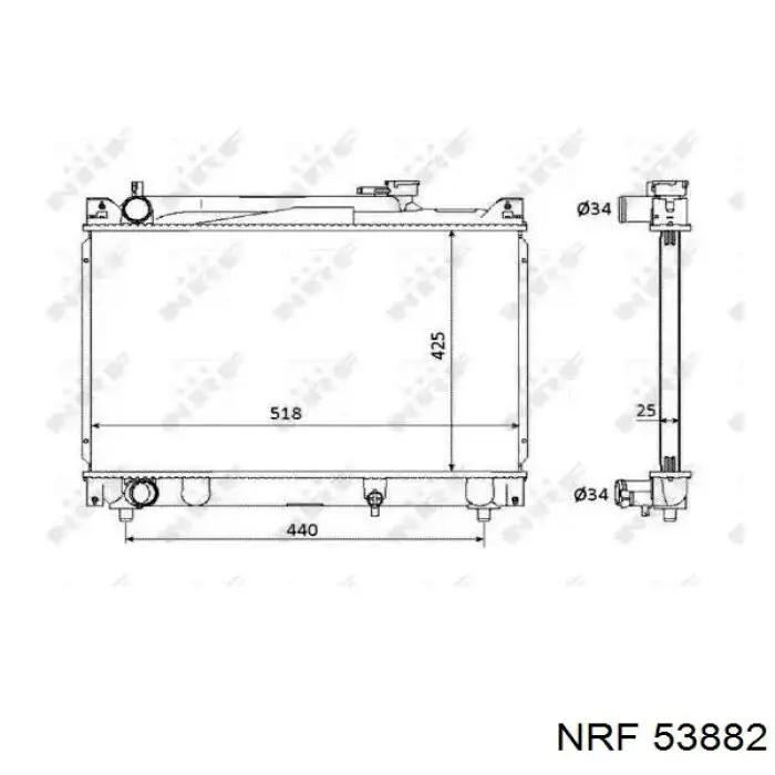Chłodnica silnika NRF 53882 cena, od 115,19 USD