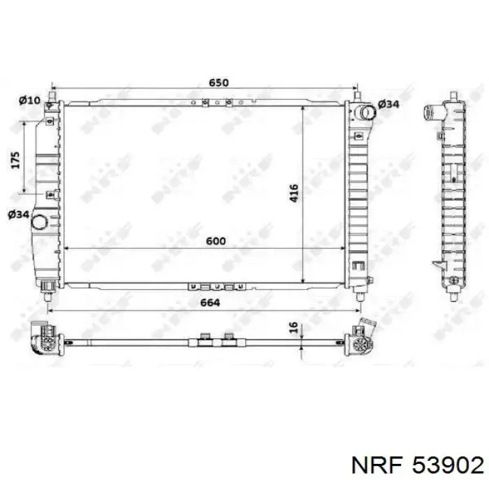 Chłodnica silnika NRF 53902 cena, od 78,22 USD
