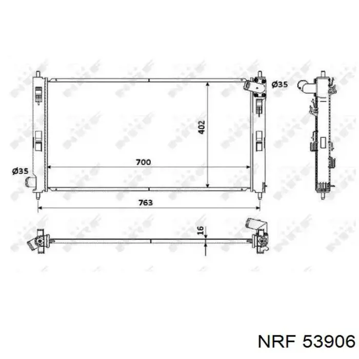 Chłodnica silnika NRF 53906 cena, od 109,35 USD