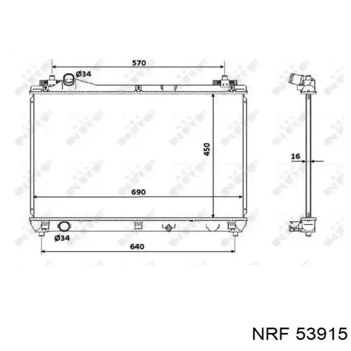 Chłodnica silnika NRF 53915 cena, od 137,64 USD
