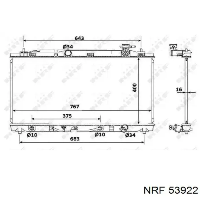 Chłodnica silnika NRF 53922 cena, od 119,24 USD