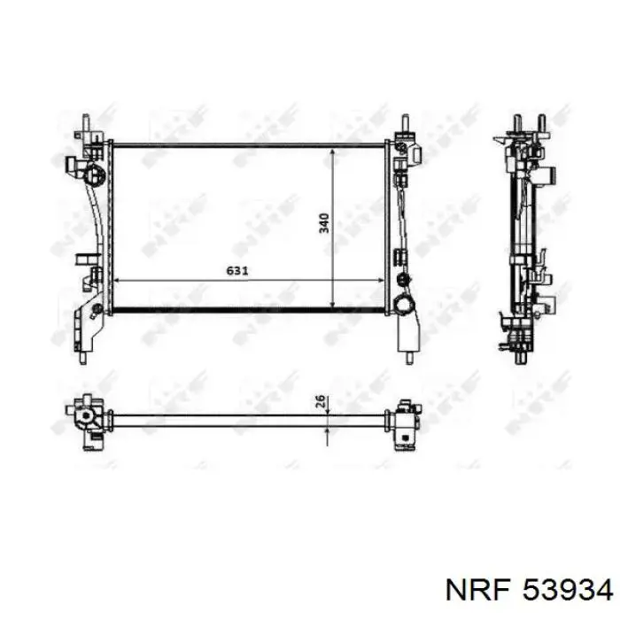 Chłodnica silnika NRF 53934 cena, od 78,32 USD