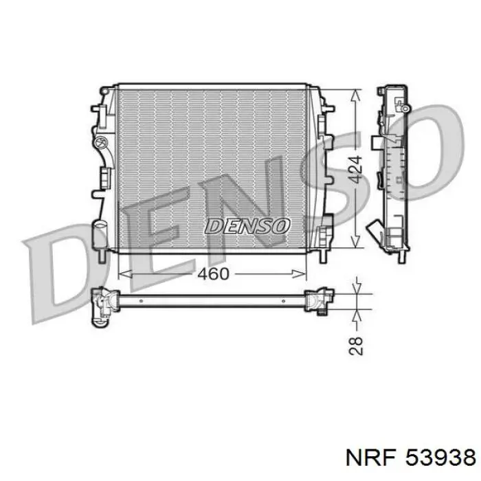Chłodnica silnika NRF 53938 cena, od 153,68 USD