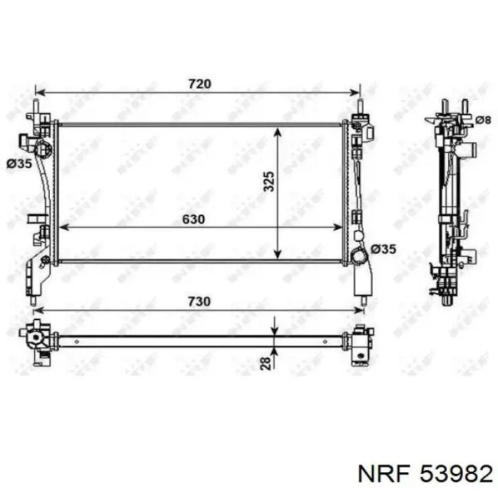 Chłodnica silnika NRF 53982 cena, od 82,26 USD