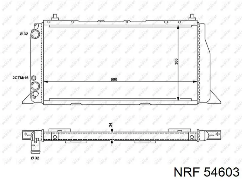 Chłodnica silnika NRF 54603 cena, od 61,39 USD