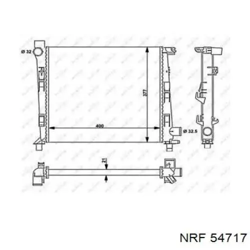 Chłodnica silnika NRF 54717 cena, od 72,43 USD