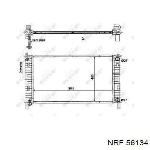 Chłodnica silnika NRF 56134 cena, od 82,62 USD