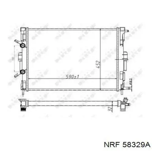 Chłodnica silnika NRF 58329A cena, od 82,24 USD