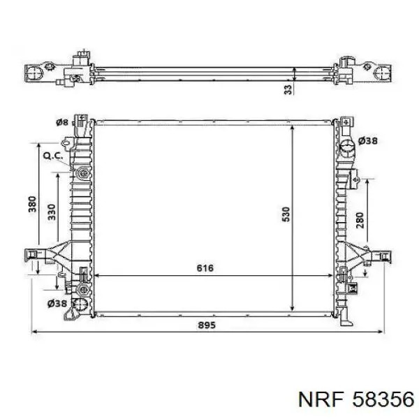 Chłodnica silnika NRF 58356 cena, od 190,46 USD